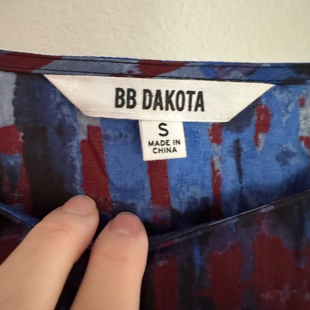 BB Dakota Emily Dress Blue Black Burgundy Small EUC - Picture 3 of 8